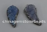 NGP4319 20*40mm - 25*50mm wing-shaped druzy quartz pendants