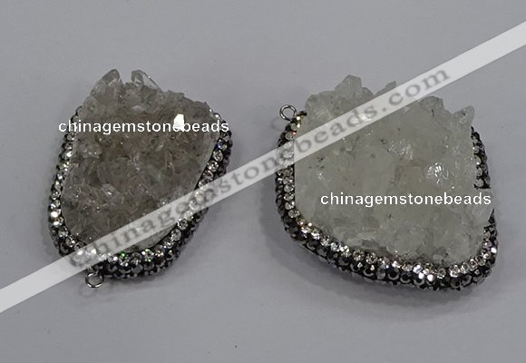 NGP4323 25*35mm - 30*40mm freeform white crystal pendants