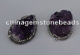 NGP4324 25*35mm - 30*40mm freeform druzy amethyst pendants