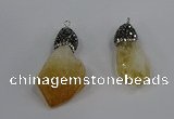 NGP4326 18*35mm - 20*40mm nuggets druzy citrine pendants