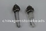 NGP4330 10*35mm - 12*45mm sticks white crystal pendants