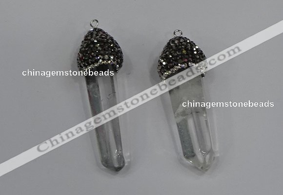 NGP4330 10*35mm - 12*45mm sticks white crystal pendants