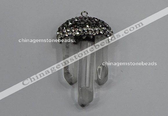 NGP4332 22*30mm - 25*35mm sticks white crystal pendants