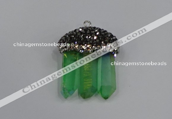 NGP4337 22*30mm - 25*35mm sticks white crystal pendants