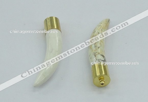 NGP4501 9*50mm - 9*55mm horn white turquoise pendants wholesale