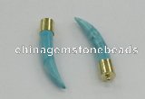 NGP4506 9*50mm - 9*55mm horn blue turquoise pendants wholesale