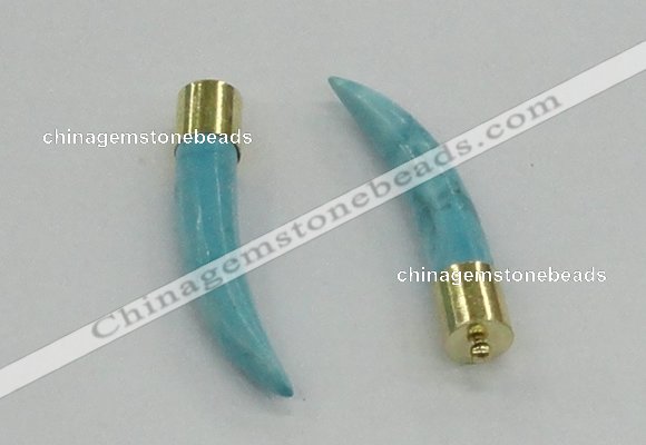 NGP4506 9*50mm - 9*55mm horn blue turquoise pendants wholesale