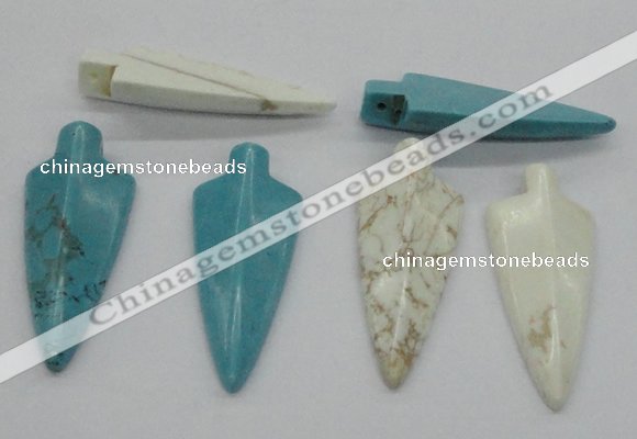 NGP4534 21*52mm - 22*55mm arrowhead turquoise pendants wholesale