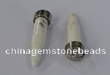 NGP4536 15*52mm bullet-shaped white howlite turquoise pendants