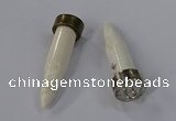 NGP4538 15*52mm bullet-shaped white howlite turquoise pendants