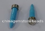 NGP4540 15*52mm bullet-shaped white howlite turquoise pendants