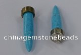 NGP4542 15*52mm bullet-shaped white howlite turquoise pendants