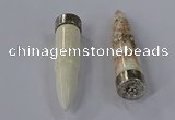 NGP4544 15*62mm bullet-shaped white howlite turquoise pendants