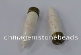 NGP4545 15*62mm bullet-shaped white howlite turquoise pendants