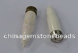 NGP4546 15*56mm bullet-shaped white howlite turquoise pendants