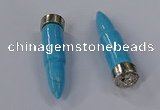 NGP4548 15*62mm bullet-shaped white howlite turquoise pendants