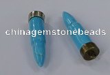 NGP4550 15*56mm bullet-shaped white howlite turquoise pendants