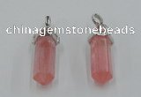 NGP5003 8*30mm sticks cherry quartz gemstone pendants wholesale