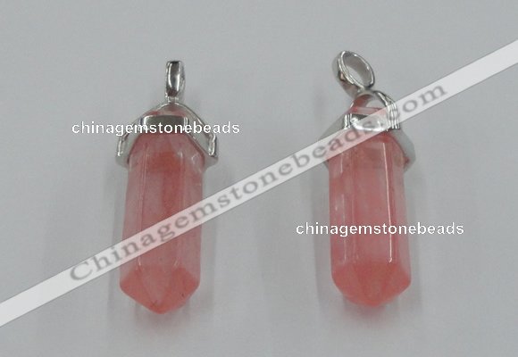 NGP5003 8*30mm sticks cherry quartz gemstone pendants wholesale