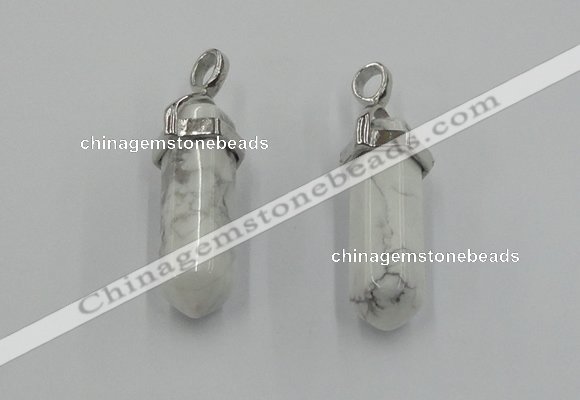 NGP5005 8*30mm sticks white howlite gemstone pendants wholesale