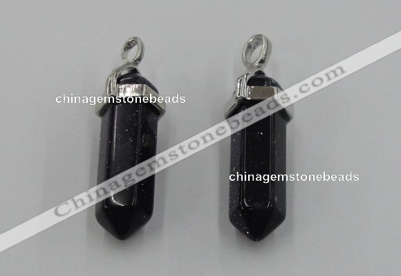 NGP5007 8*30mm sticks blue goldstone pendants wholesale