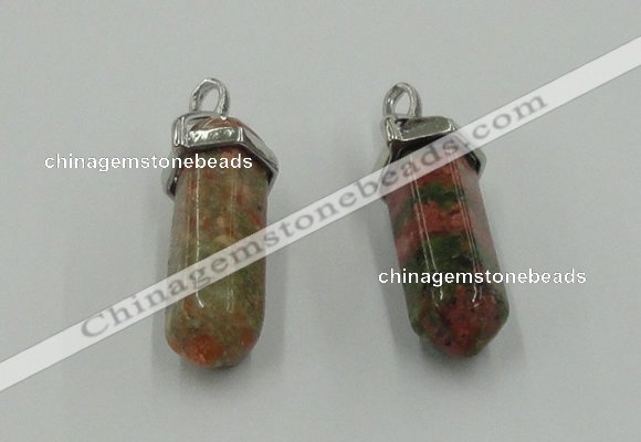 NGP5014 8*30mm sticks unakite gemstone pendants wholesale