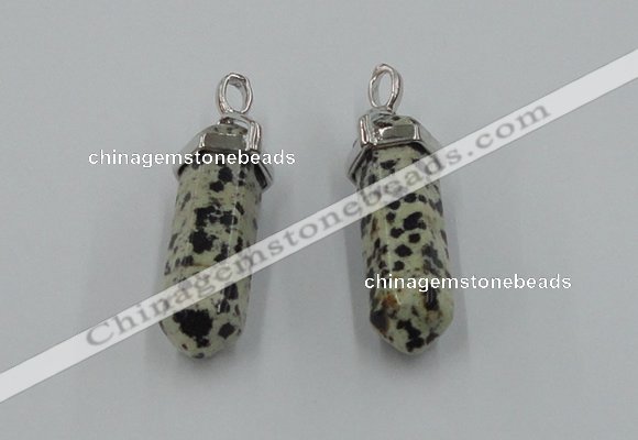 NGP5020 8*30mm sticks dalmatian gemstone pendants wholesale