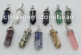 NGP5023 8*30mm sticks mixed gemstone pendants wholesale