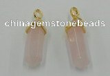 NGP5027 8*30mm sticks rose quartz gemstone pendants wholesale