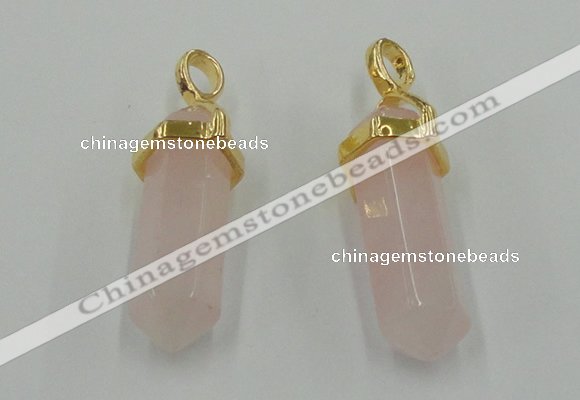 NGP5027 8*30mm sticks rose quartz gemstone pendants wholesale