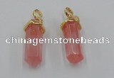 NGP5028 8*30mm sticks cherry quartz gemstone pendants wholesale