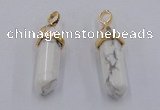 NGP5030 8*30mm sticks white howlite gemstone pendants wholesale