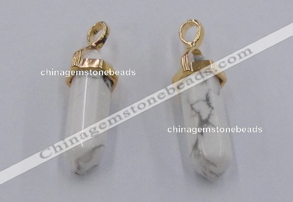 NGP5030 8*30mm sticks white howlite gemstone pendants wholesale