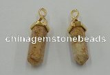 NGP5035 8*30mm sticks picture jasper pendants wholesale