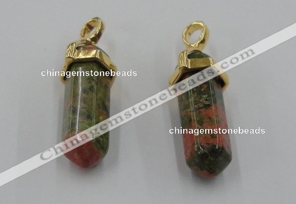 NGP5039 8*30mm sticks unakite gemstone pendants wholesale