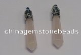 NGP5405 10*65mm sticks rose quartz gemstone pendants wholesale