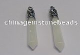 NGP5414 10*65mm sticks white jade gemstone pendants wholesale