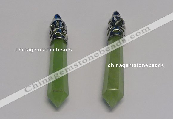 NGP5415 10*65mm sticks green aventurine pendants wholesale