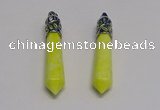 NGP5417 10*65mm sticks lemon jade gemstone pendants wholesale