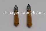 NGP5424 10*65mm sticks brown goldstone pendants wholesale