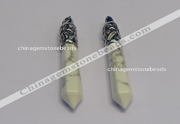 NGP5426 10*65mm sticks white turquoise pendants wholesale