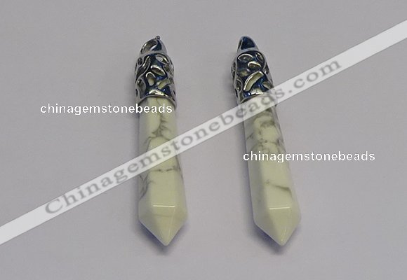 NGP5426 10*65mm sticks white turquoise pendants wholesale