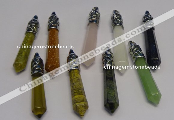 NGP5434 10*65mm sticks mixed gemstone pendants wholesale