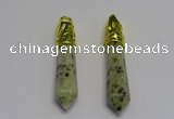 NGP5445 10*65mm sticks kiwi jasper pendants wholesale