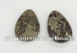 NGP5502 35*55mm flat teardrop rainforest agate pendants wholesale