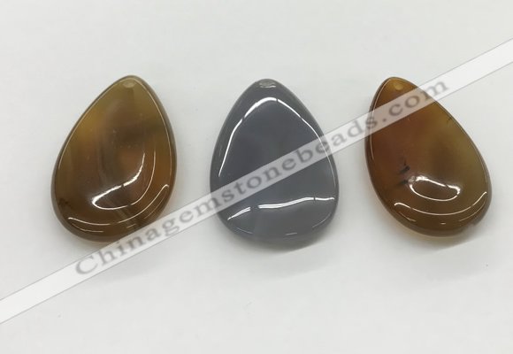 NGP5506 30*50mm flat teardrop agate gemstone pendants