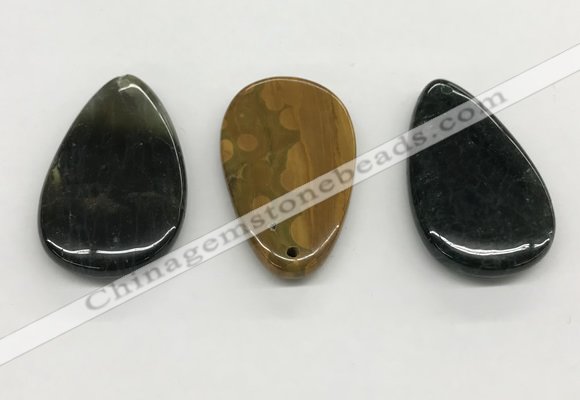 NGP5510 30*50mm flat teardrop ocean agate pendants wholesale