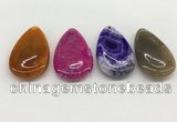 NGP5517 30*50mm flat teardrop agate gemstone pendants