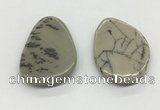 NGP5525 30*50mm - 35*55mm flat teardrop jasper pendants