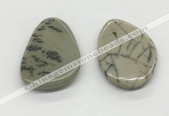 NGP5525 30*50mm - 35*55mm flat teardrop jasper pendants